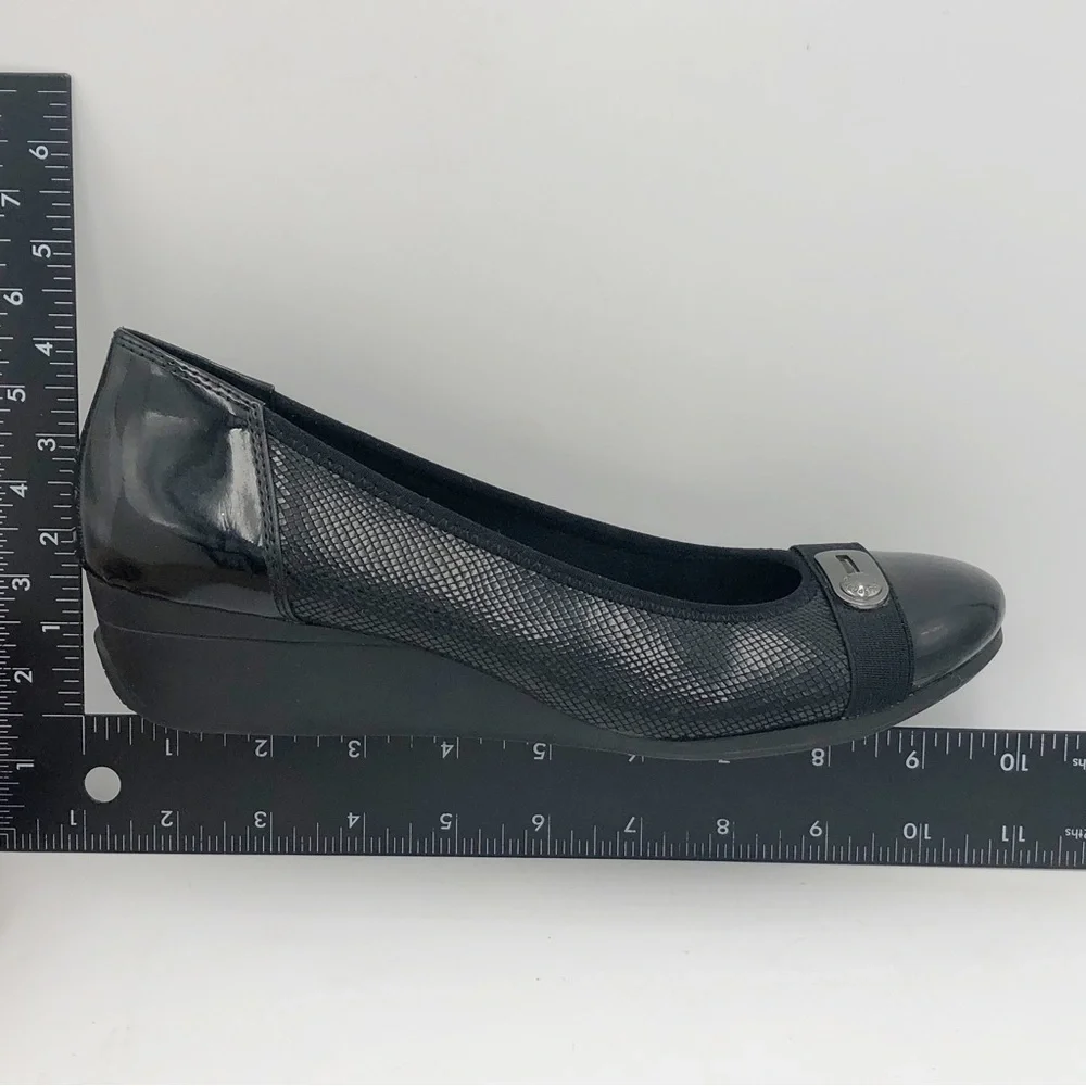 Anne Klein Patent Leather Slip On Wedges